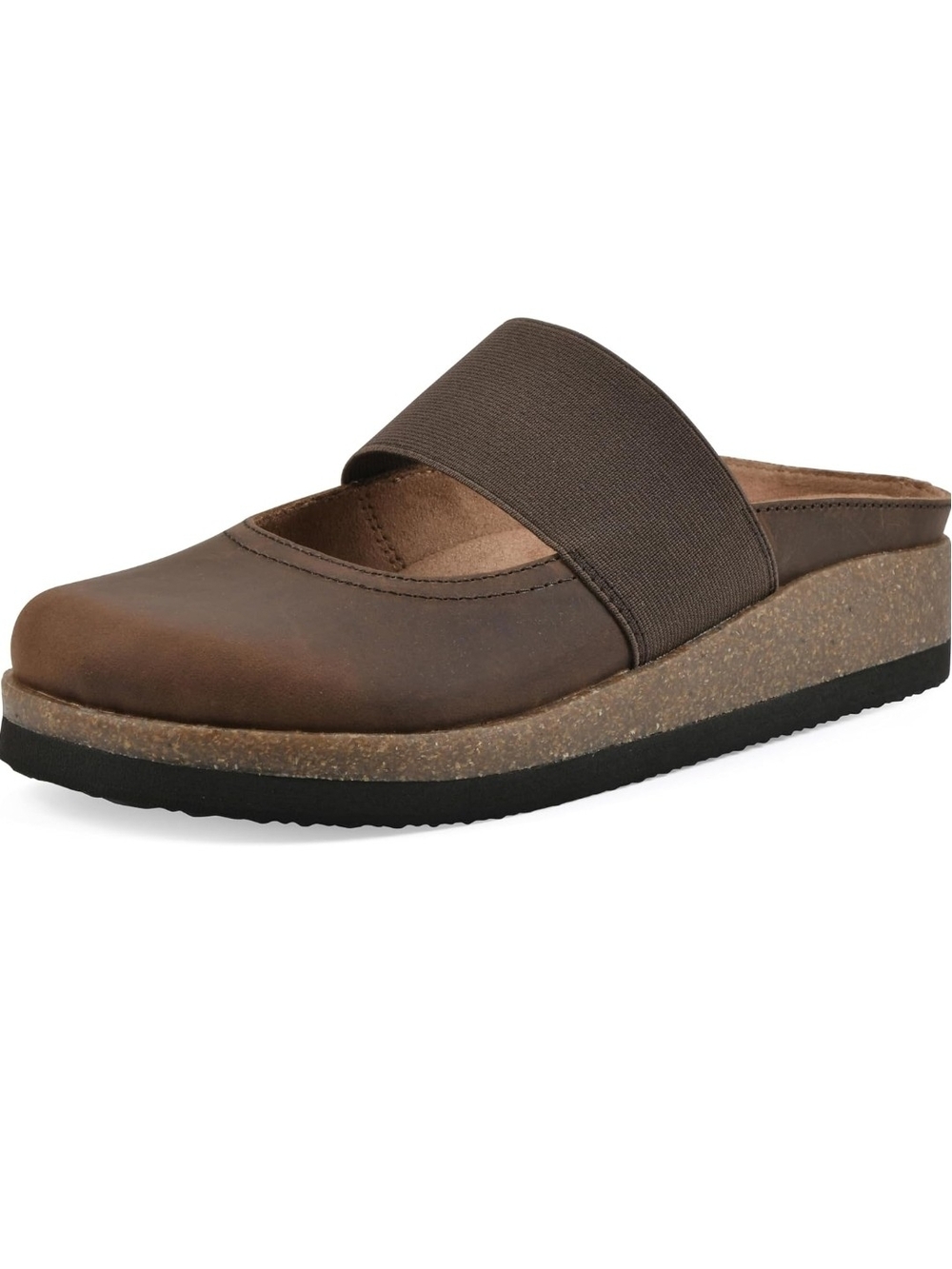 White mountain Women's Brown Slip-On Mary Jane Mule
